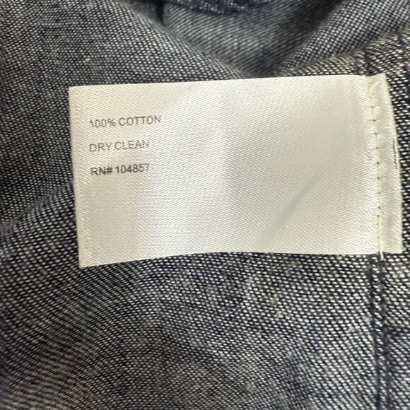 AG Adriano Goldschmied Denim Shirt S Dark Blue Buckle Detail Pockets EUC B68 - Picture 5 of 5